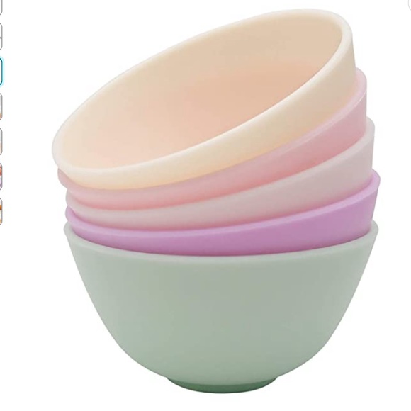 Amazon Other - NWT Bundle 4 Inch Silicone Facial or Hair Mixing Bowl Multicolor 5 Bowls Total